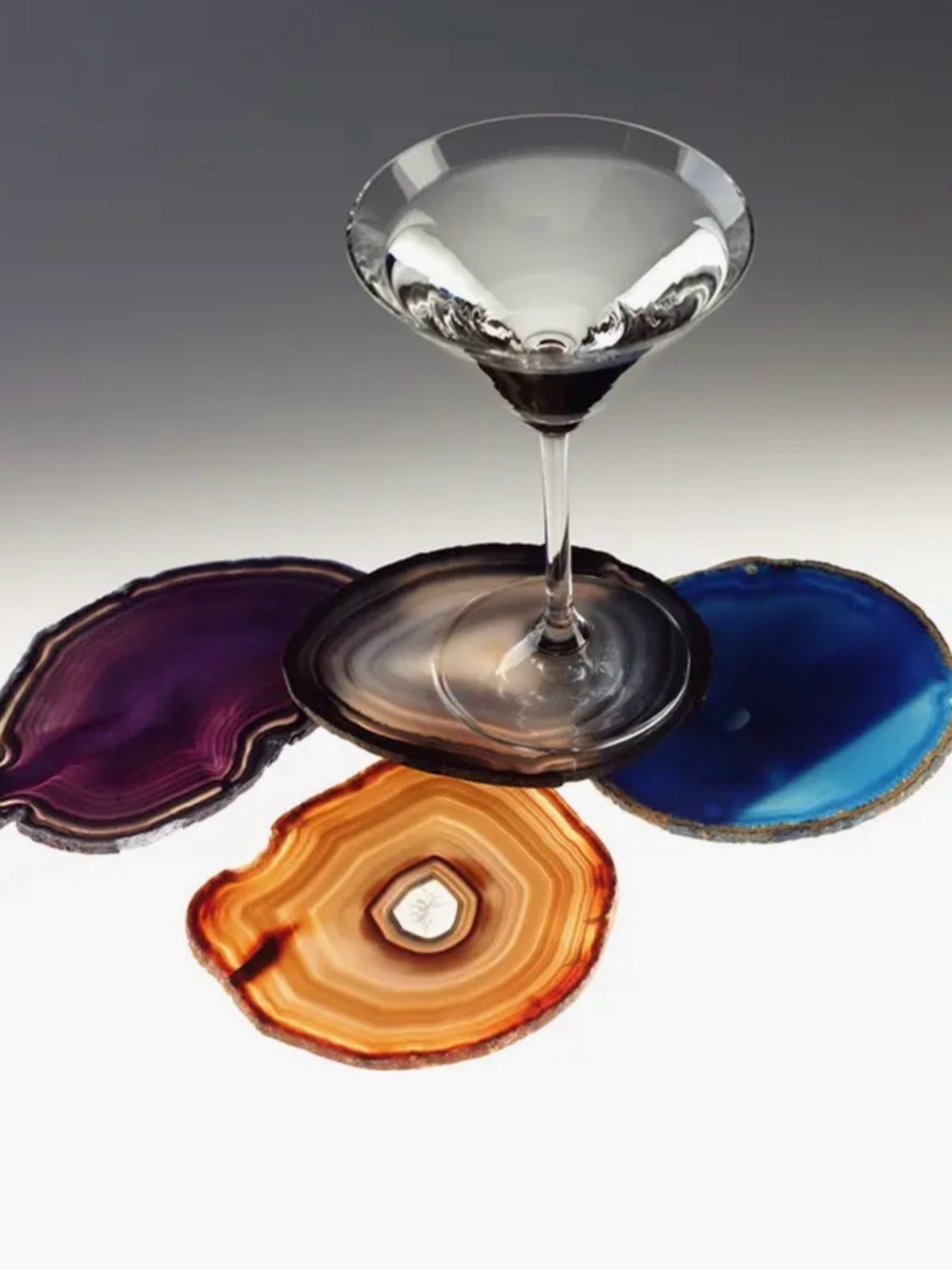 NIB Anna New York by RabLabs Set of 4 Agate Coasters Gift Boxed